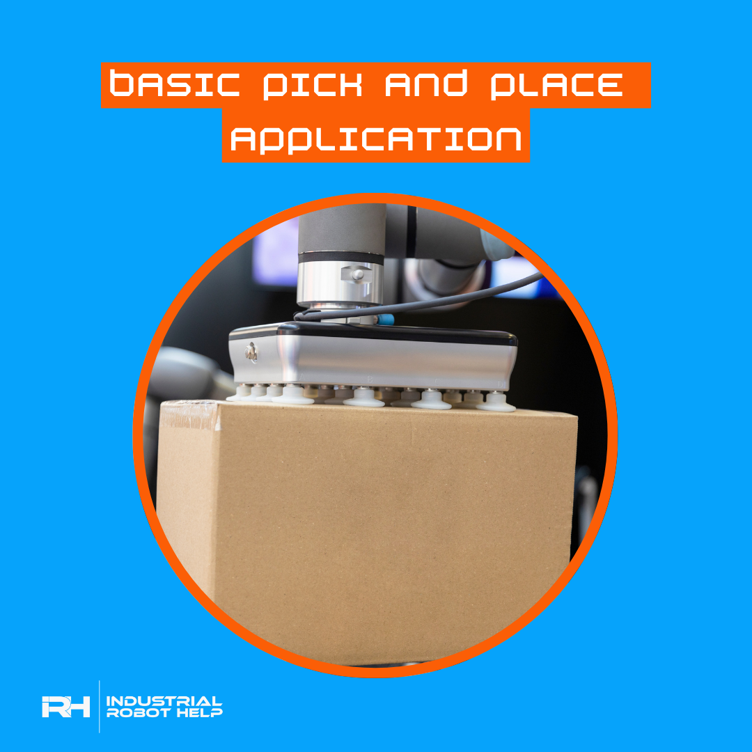 Cobot performing a pick and place task in an industrial setting.