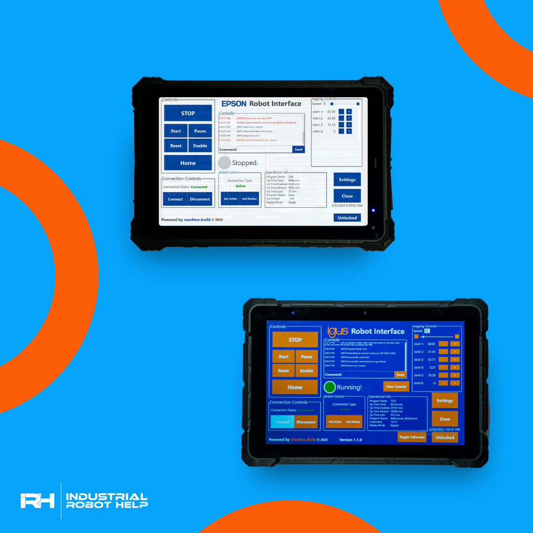 Example of basic HMI screen created by IRH