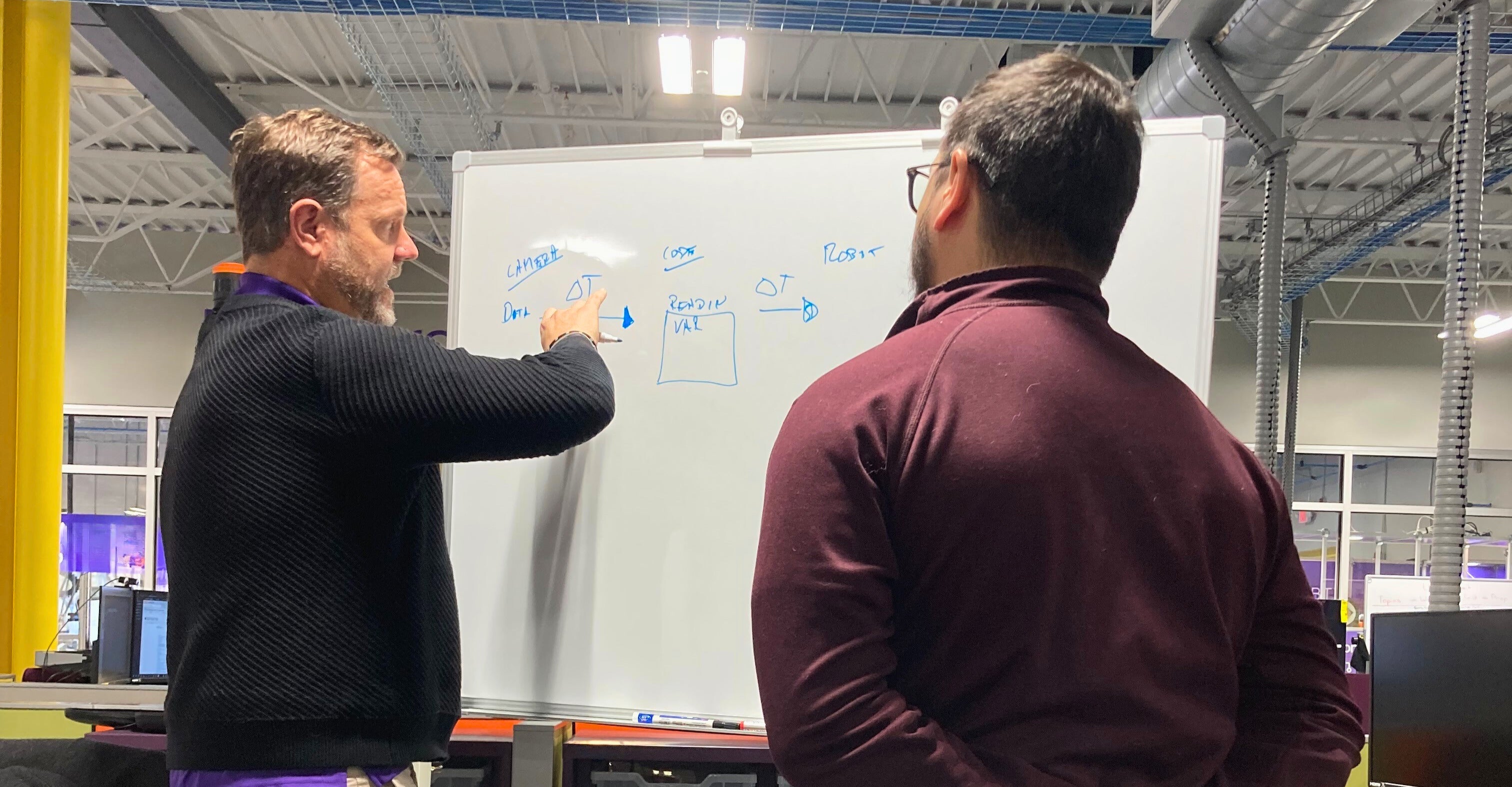 IRH engineers discussing robotic system design