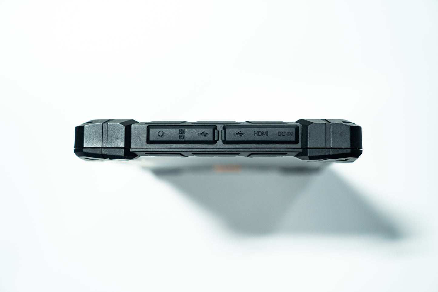 IRH Advanced HMI ruggedized tablet connectors including USB ports and HDMI port.